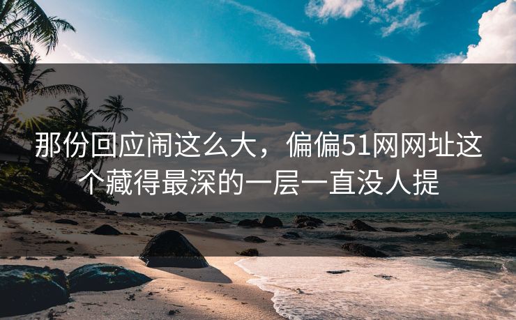 那份回应闹这么大，偏偏51网网址这个藏得最深的一层一直没人提