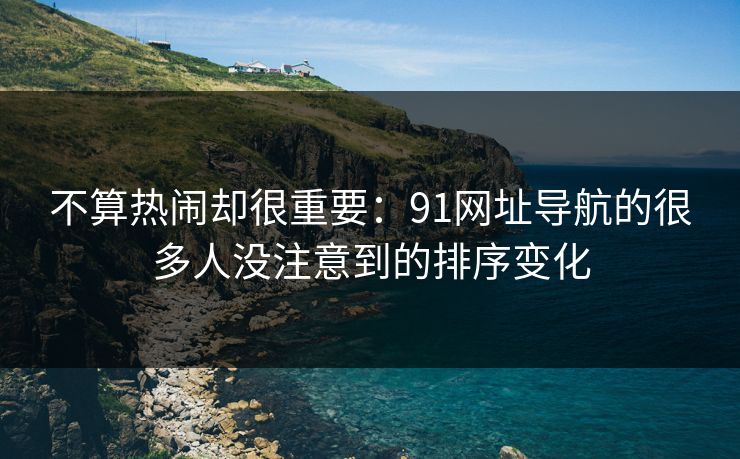 不算热闹却很重要：91网址导航的很多人没注意到的排序变化