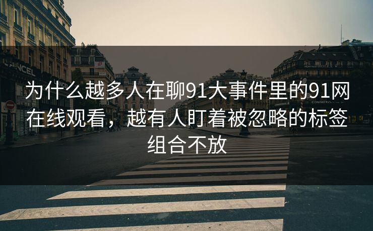 为什么越多人在聊91大事件里的91网在线观看，越有人盯着被忽略的标签组合不放